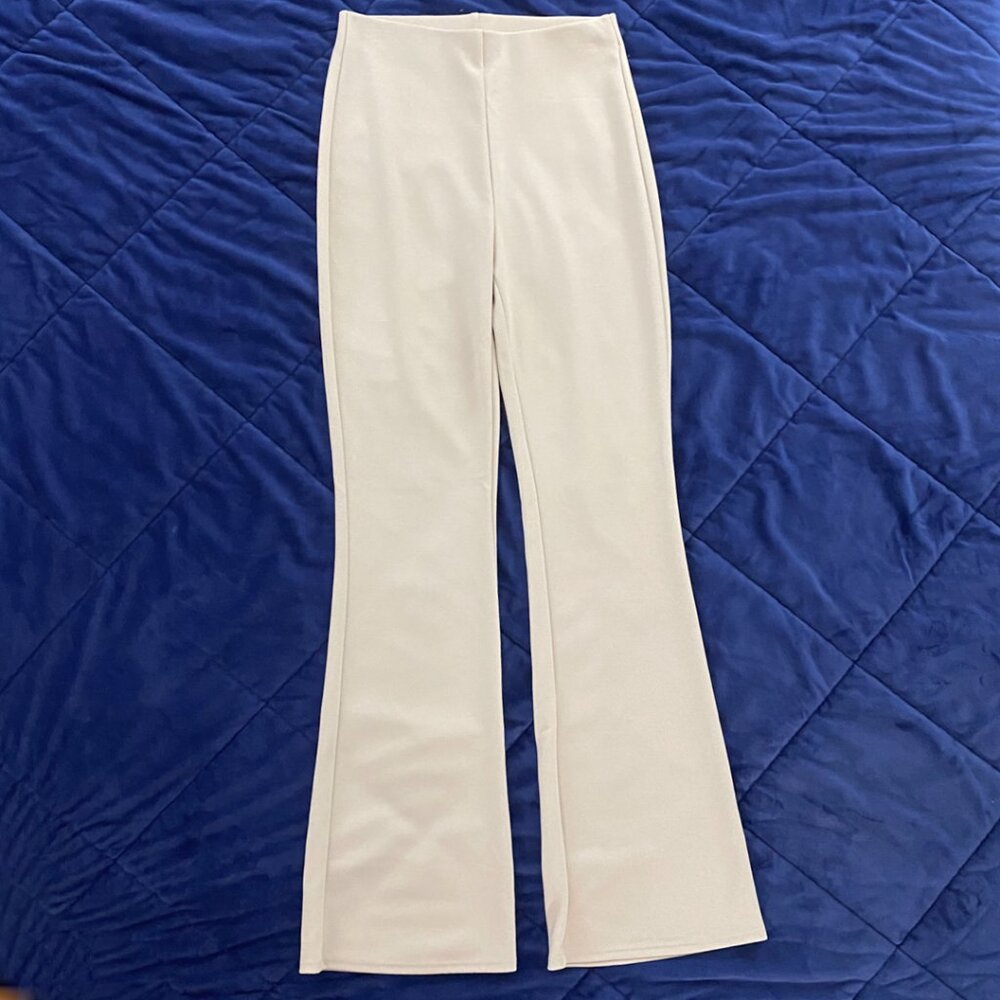 H&M Light Beige High Waisted Flared Sculpting Jersey Leggings